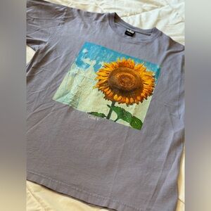 Obey Charcoal Tee with Sunflower Design